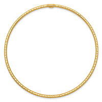 14k 2mm Diamond-cut Tube Slip-on Bangle-DB486