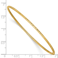 14k 2mm Diamond-cut Tube Slip-on Bangle-DB486