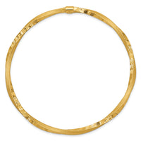 14k 3mm Satin Finish Diamond-cut Twist Slip-on Bangle-DB494