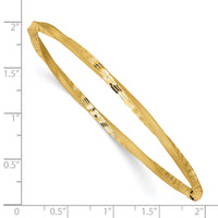 14k 3mm Satin Finish Diamond-cut Twist Slip-on Bangle-DB494