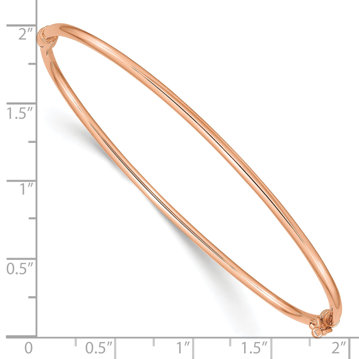 14k Rose Gold  Hinged Bangle Bracelet-DB495R