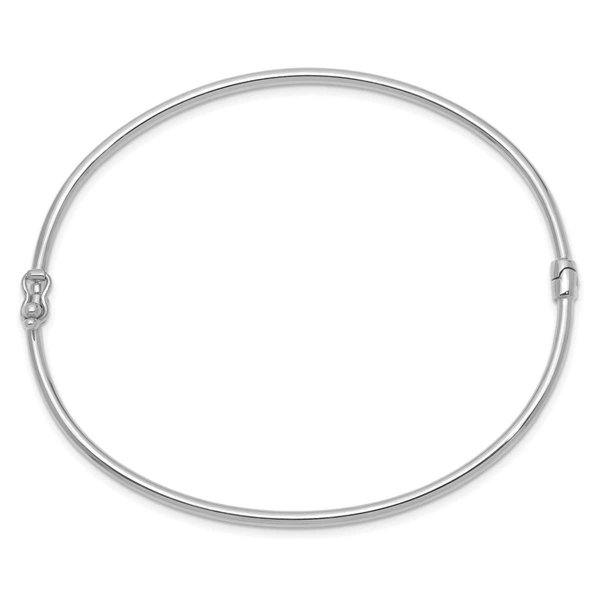 14k White Gold  Hinged Bangle Bracelet-DB495W