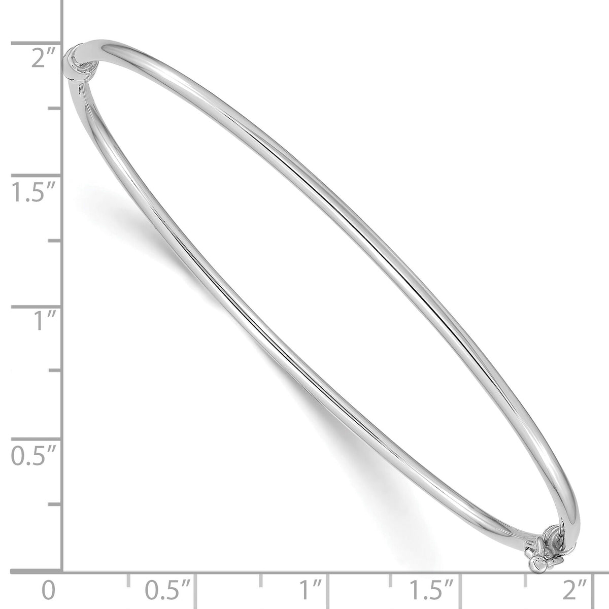 14k White Gold  Hinged Bangle Bracelet-DB495W
