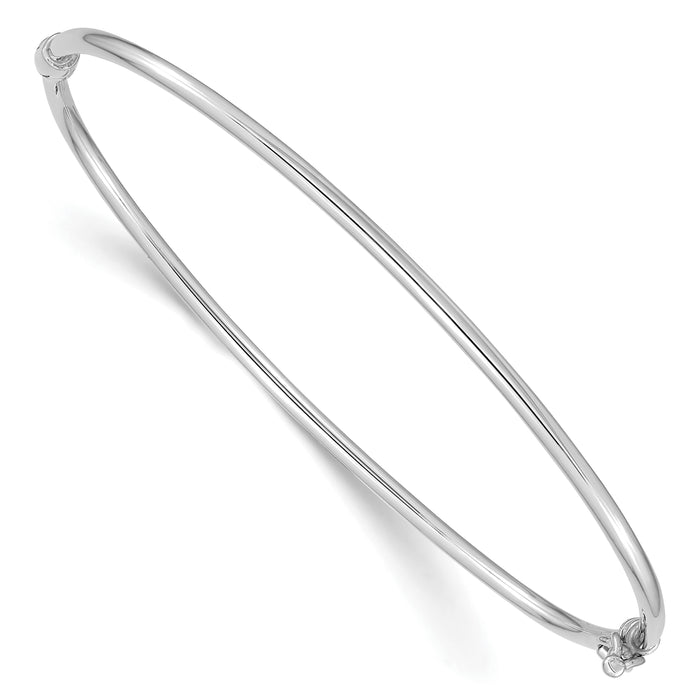 14k White Gold  Hinged Bangle Bracelet-DB495W