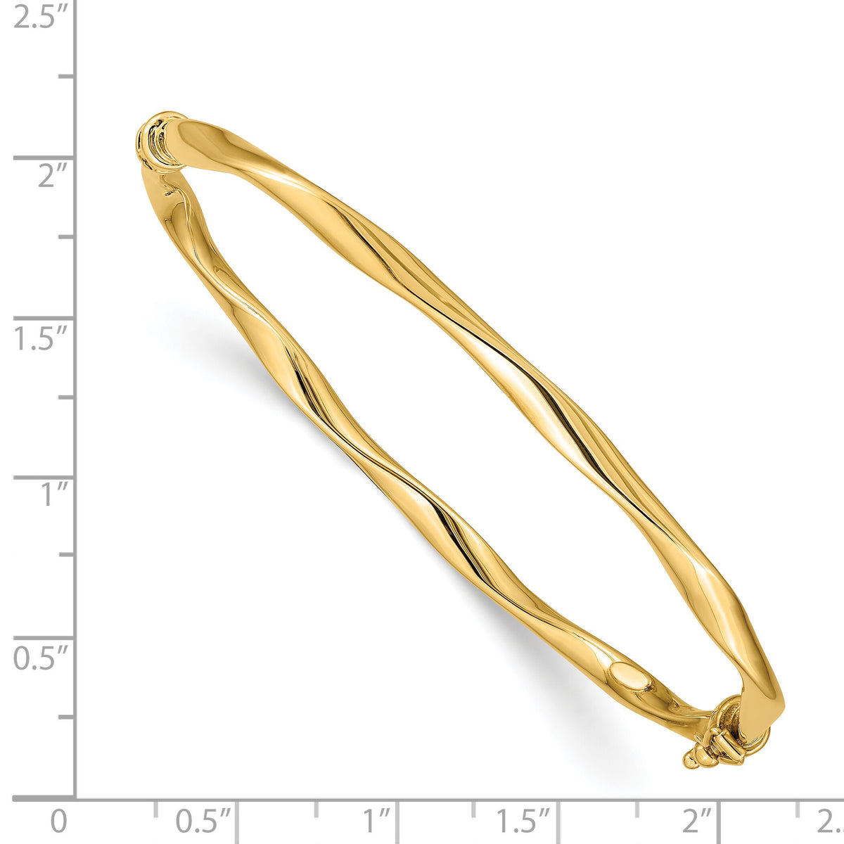 14k Twisted Tube Hinged Bangle-DB497