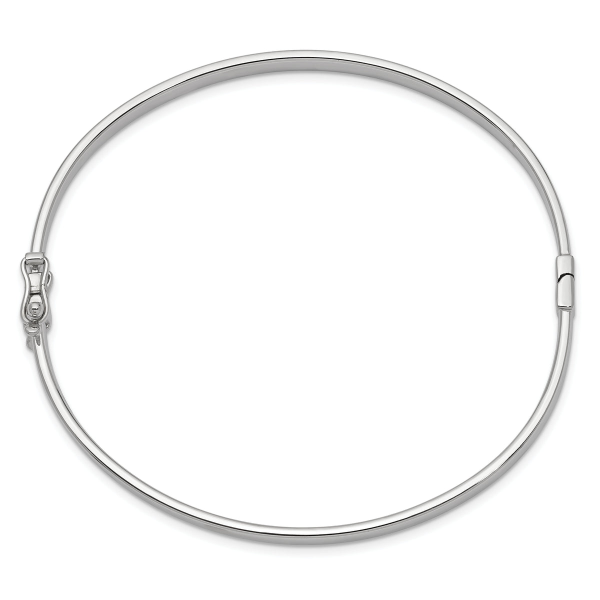 14k White Gold 4mm Hinged Bangle-DB499