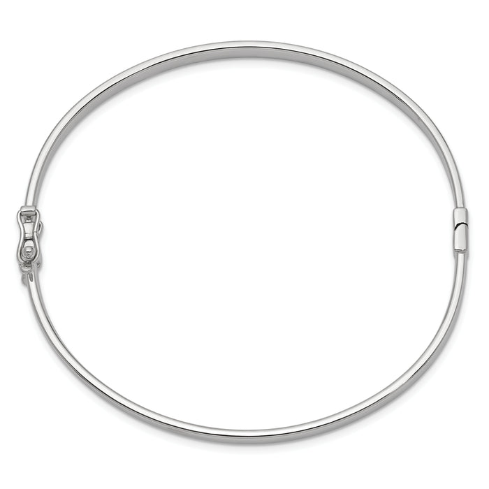 14k White Gold 4mm Hinged Bangle-DB499