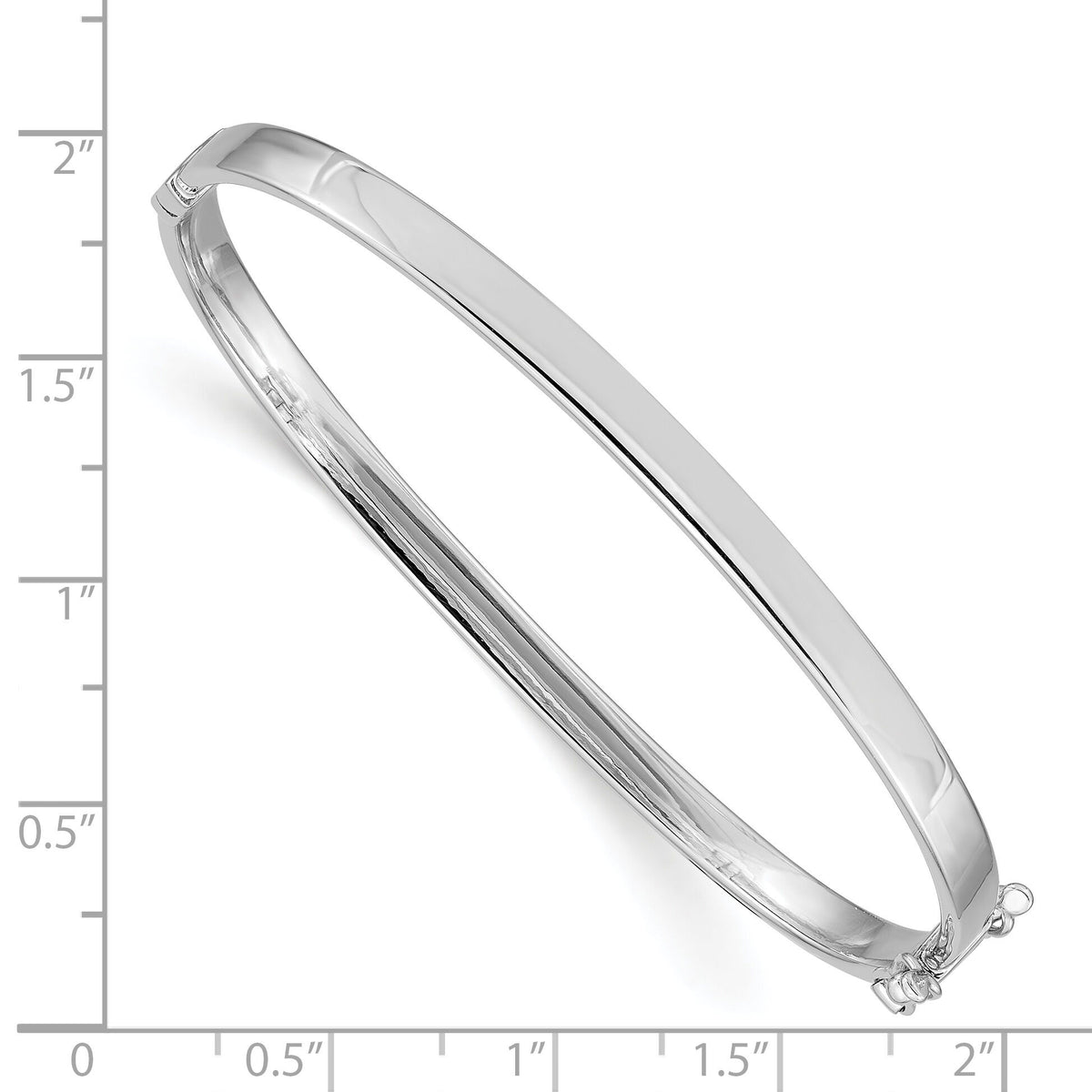 14k White Gold 4mm Hinged Bangle-DB499