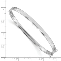 14k White Gold 4mm Hinged Bangle-DB499