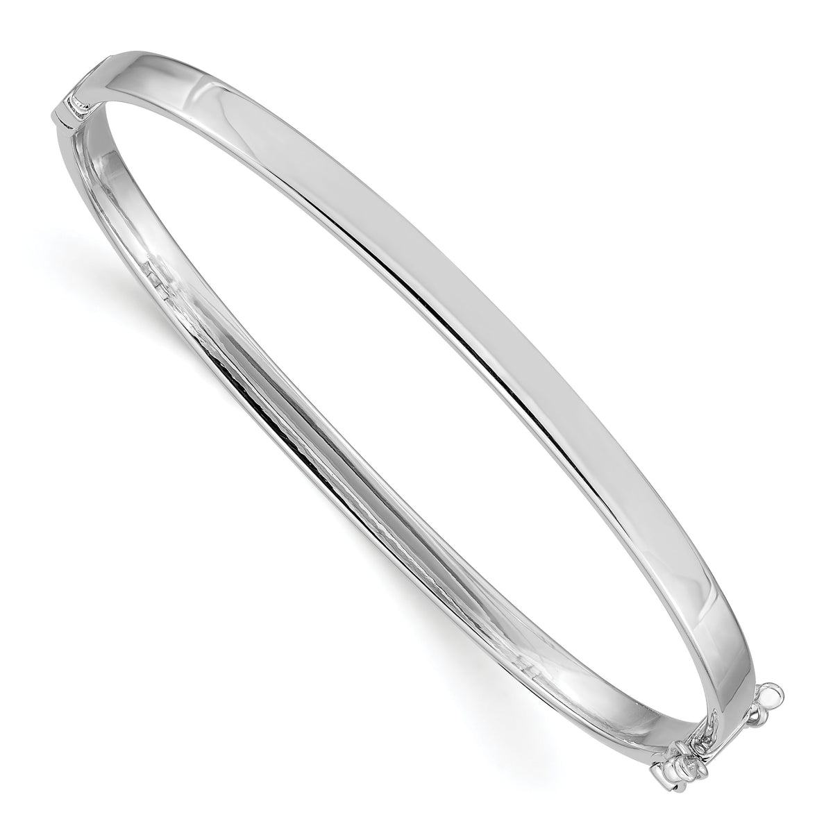 14k White Gold 4mm Hinged Bangle-DB499