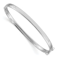 14k White Gold 4mm Hinged Bangle-DB499