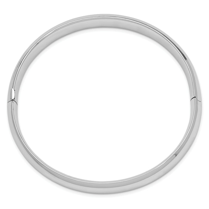 14k White Gold High Polished 10.00mm Hinged Bangle-DB501