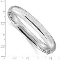 14k White Gold High Polished 10.00mm Hinged Bangle-DB501