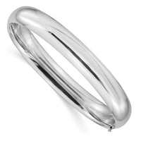 14k White Gold High Polished 10.00mm Hinged Bangle-DB501