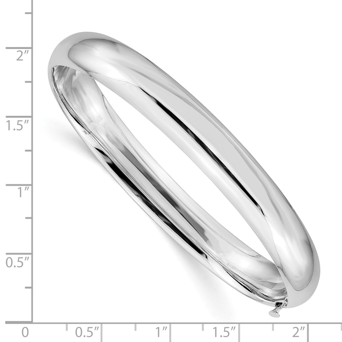 14k White Gold High Polished 8.00mm Hinged Bangle-DB502