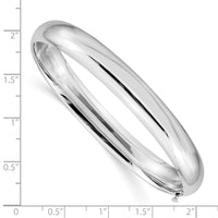 14k White Gold High Polished 8.00mm Hinged Bangle-DB502