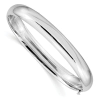 14k White Gold High Polished 8.00mm Hinged Bangle-DB502