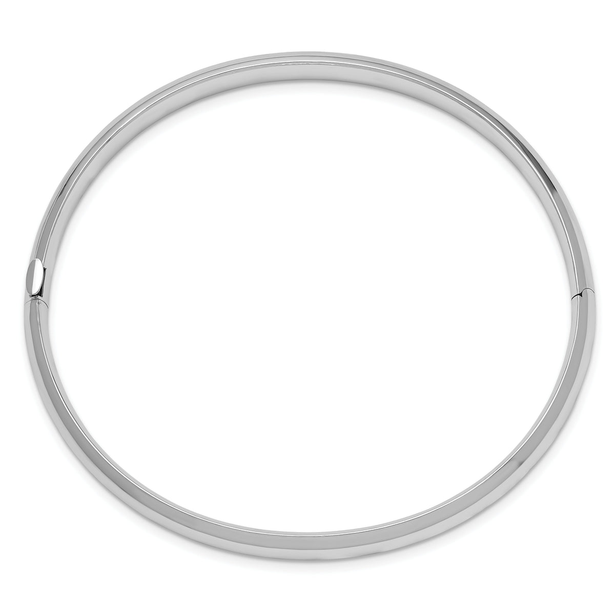 14k White Gold High Polished 6.00mm Hinged Bangle-DB503