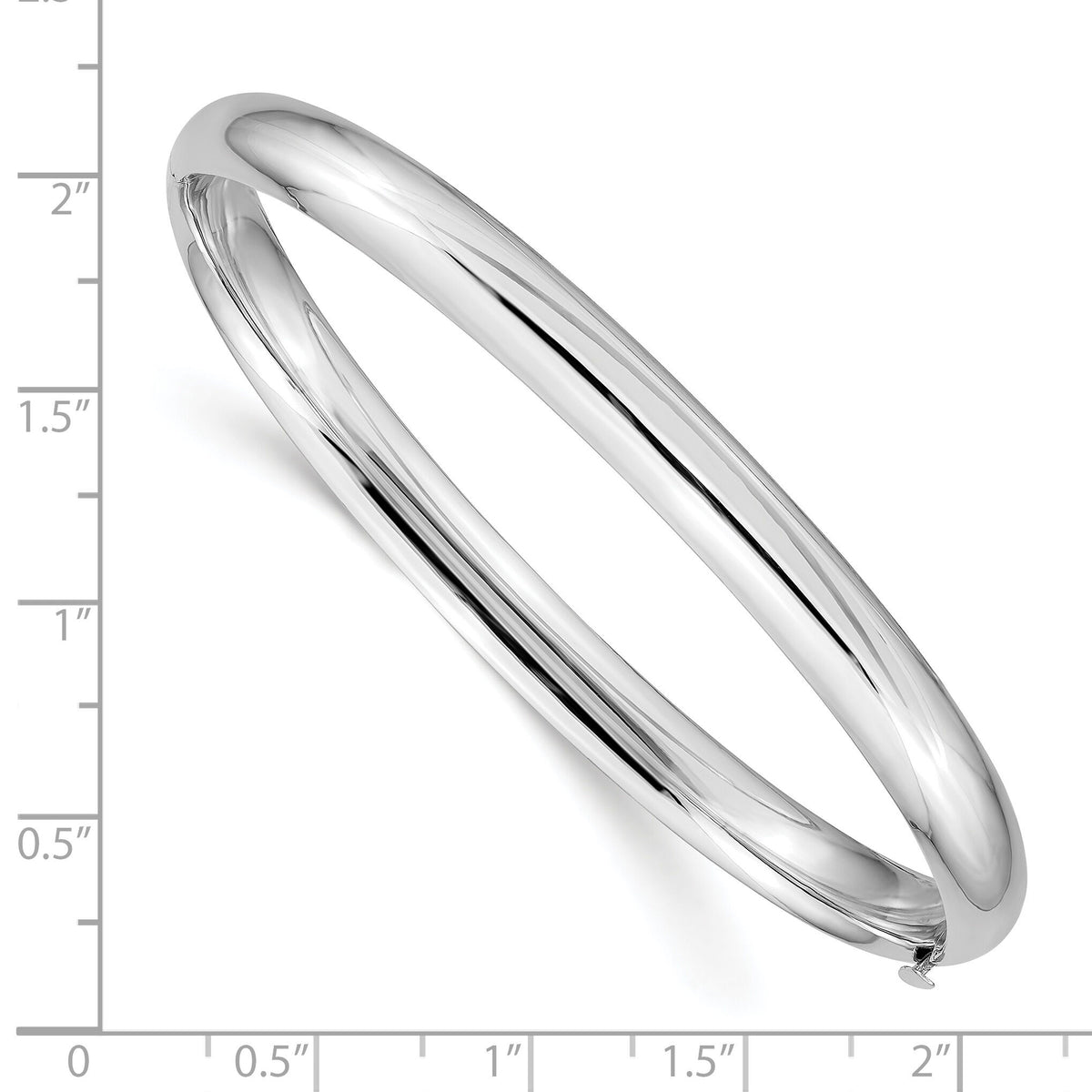 14k White Gold High Polished 6.00mm Hinged Bangle-DB503