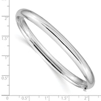 14k White Gold High Polished 6.00mm Hinged Bangle-DB503