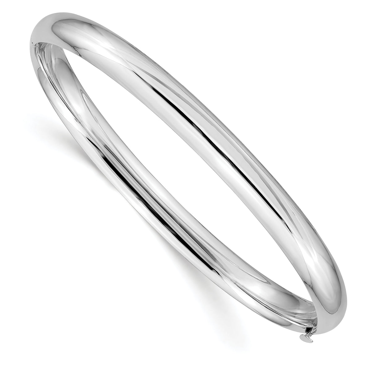 14k White Gold High Polished 6.00mm Hinged Bangle-DB503