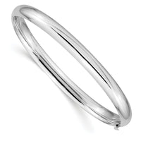14k White Gold High Polished 6.00mm Hinged Bangle-DB503