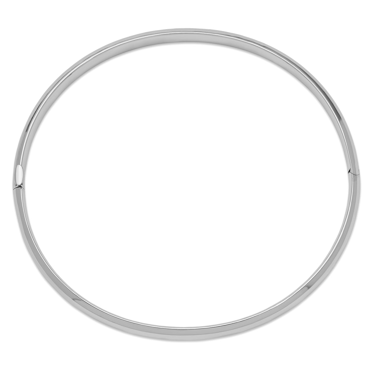 14k White Gold High Polished 5.0mm Hinged Bangle-DB504