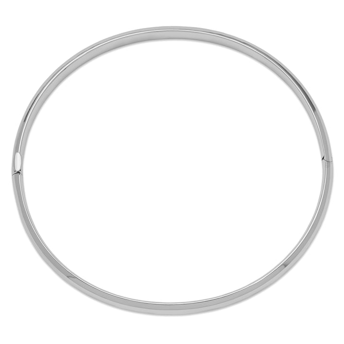 14k White Gold High Polished 5.0mm Hinged Bangle-DB504