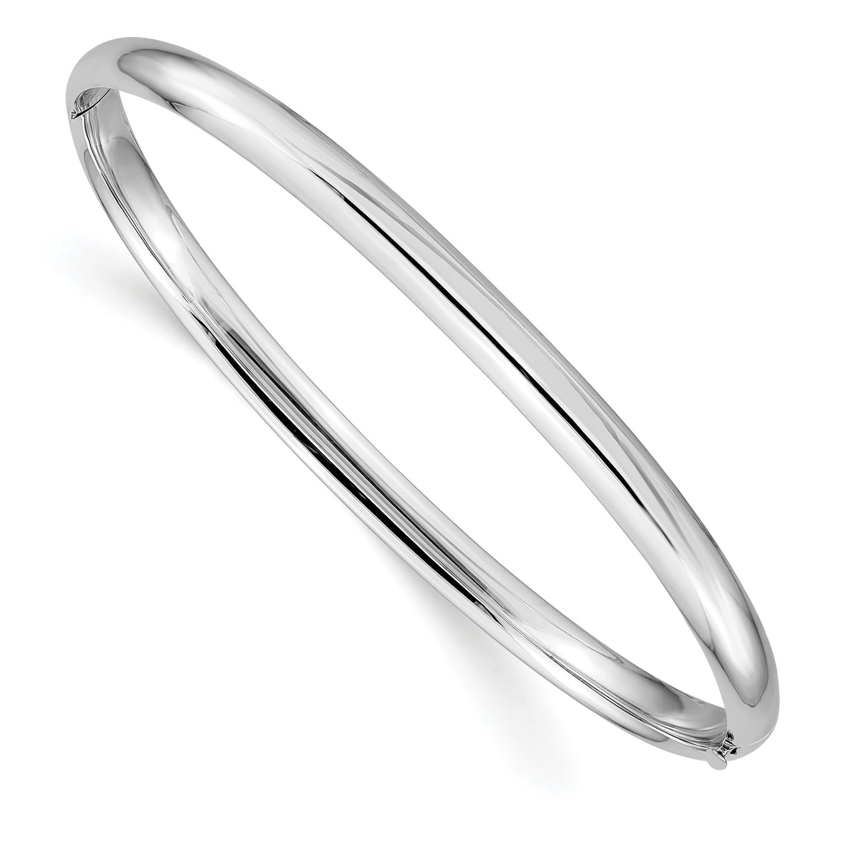 14k White Gold High Polished 5.0mm Hinged Bangle-DB504
