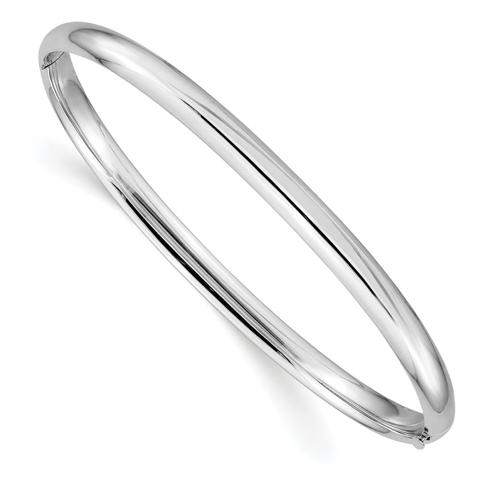 14k White Gold High Polished 5.0mm Hinged Bangle-DB504