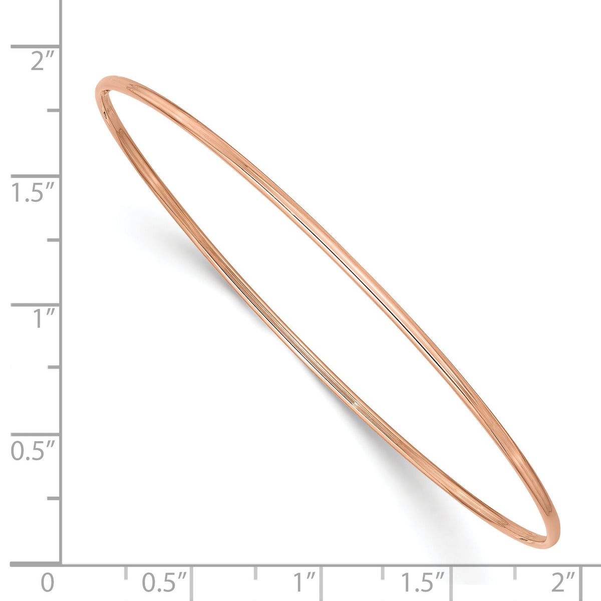 14k 1.5mm Rose Gold Polished Slip-on Bangle Bracelet-DB539