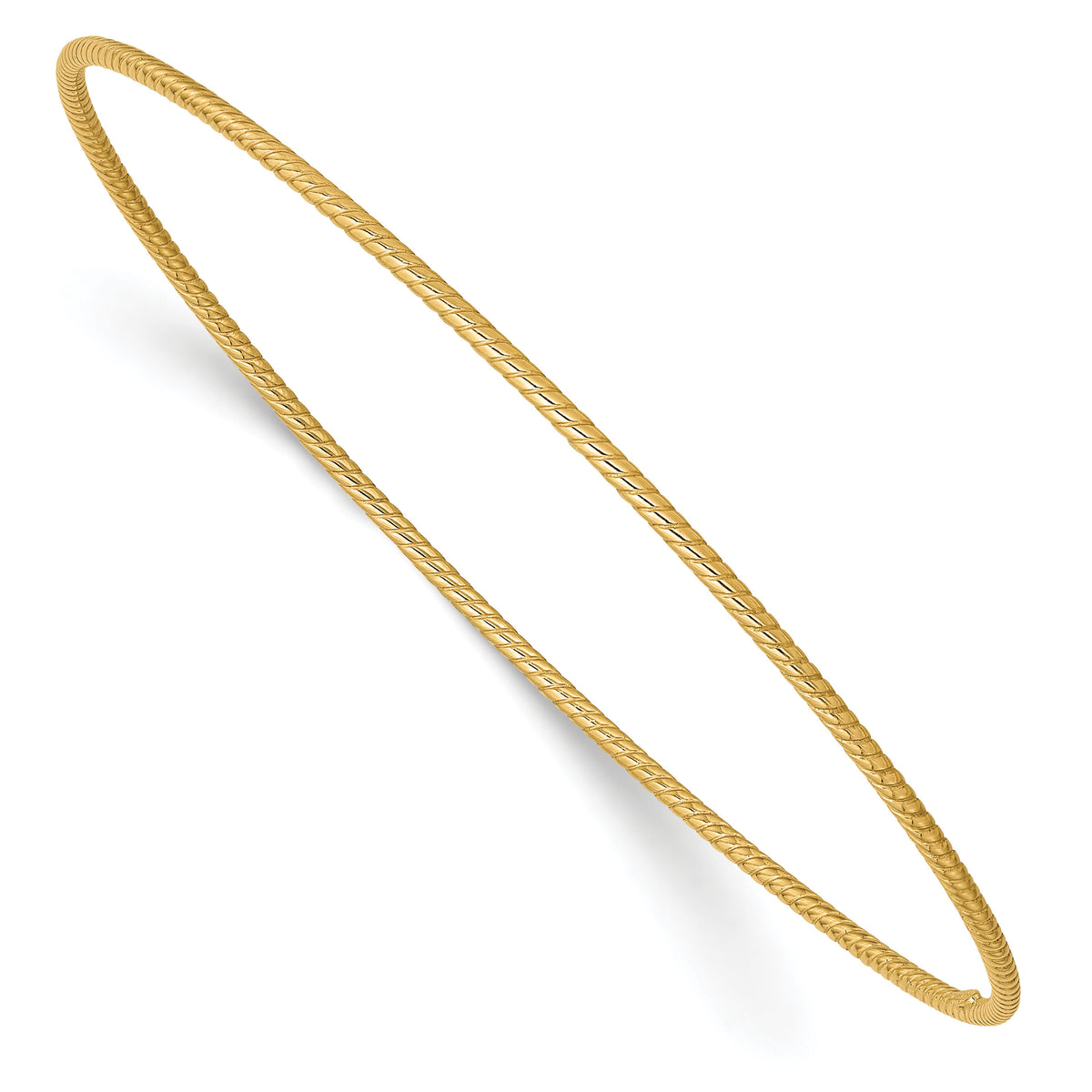 14k 1.5mm Textured Slip-on Bangle Bracelet-DB541