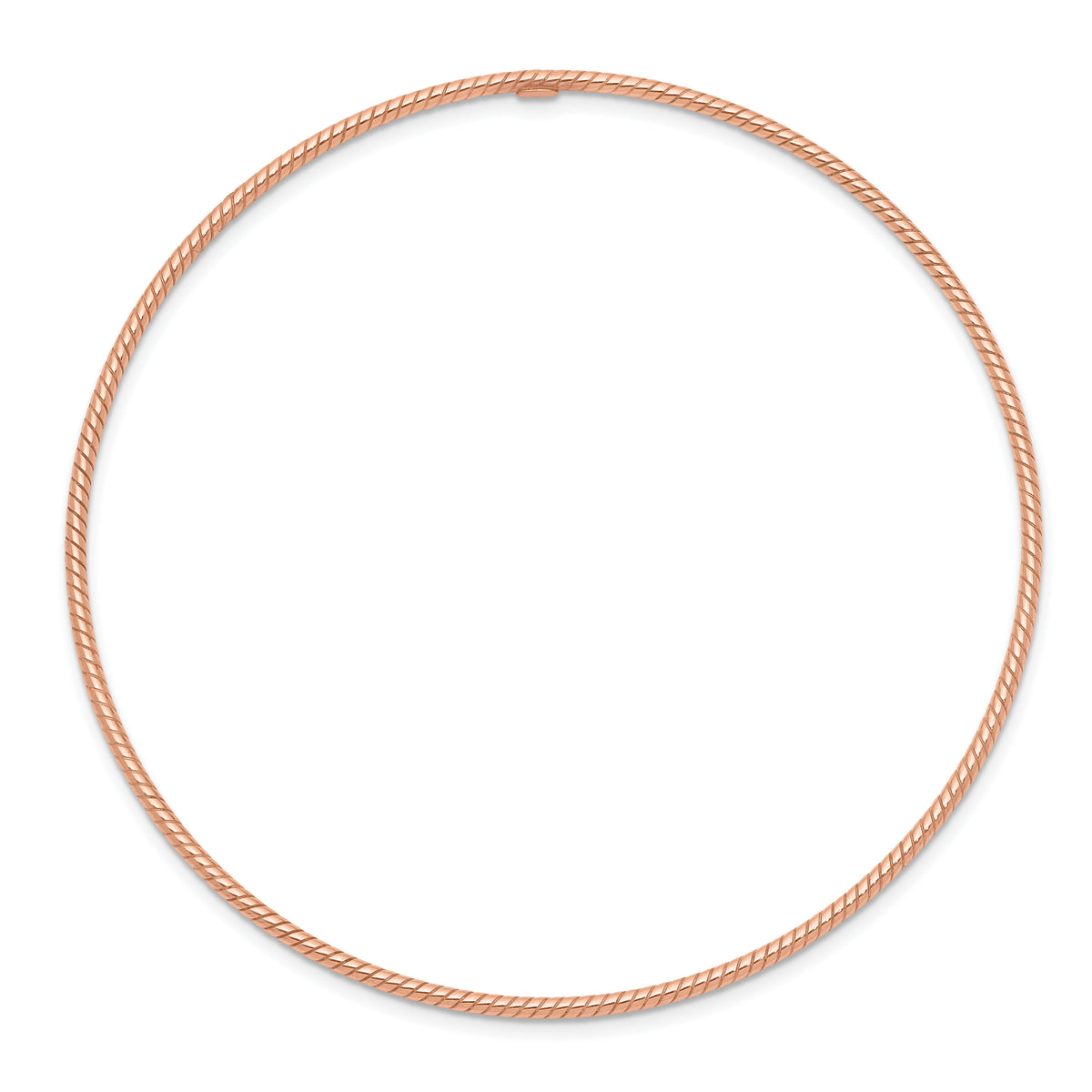 14k 1.5mm Rose Gold Textured Slip-on Bangle Bracelet-DB542
