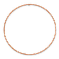 14k 1.5mm Rose Gold Textured Slip-on Bangle Bracelet-DB542