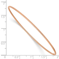 14k 1.5mm Rose Gold Textured Slip-on Bangle Bracelet-DB542