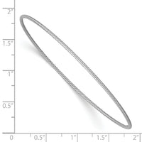 14k 1.5mm White Gold Textured Slip-on Bangle Bracelet-DB543