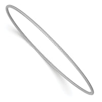 14k 1.5mm White Gold Textured Slip-on Bangle Bracelet-DB543