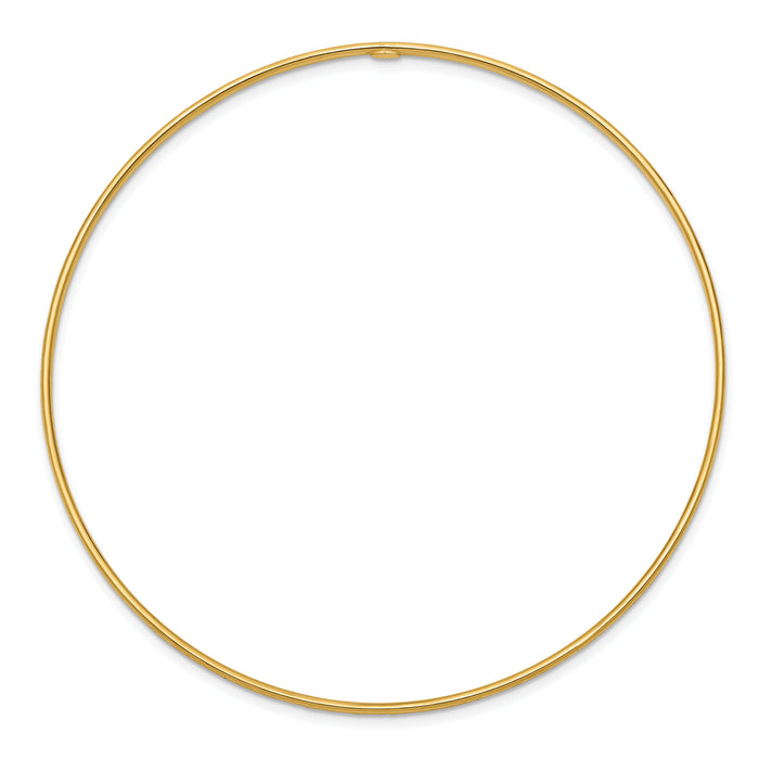 14k 1.5mm Diamond-Cut Slip-on Bangle Bracelet-DB544