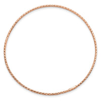 14k 1.5mm Rose Gold Diamond-Cut Slip-on Bangle Bracelet-DB545