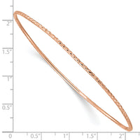 14k 1.5mm Rose Gold Diamond-Cut Slip-on Bangle Bracelet-DB545