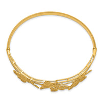 14K Filigree Butterfly Hinged Bangle Bracelet-DB557