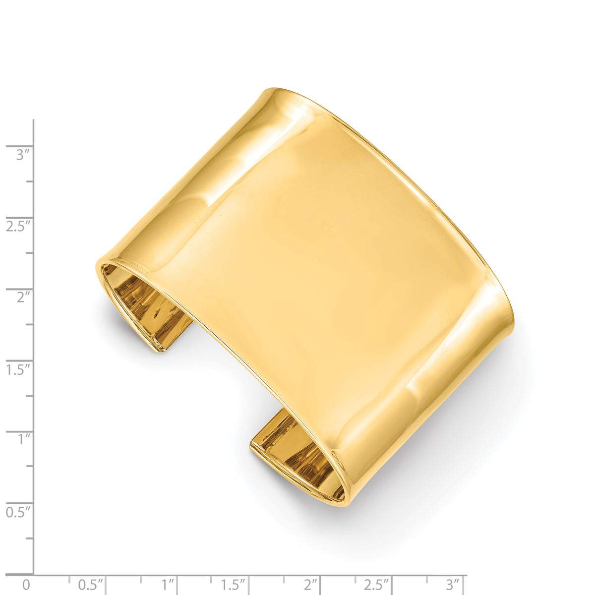 14k 47mm Polished Cuff Bangle-DB558