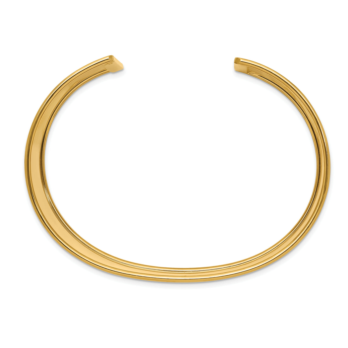 14K 37mm Polished Cuff Bangle-DB559