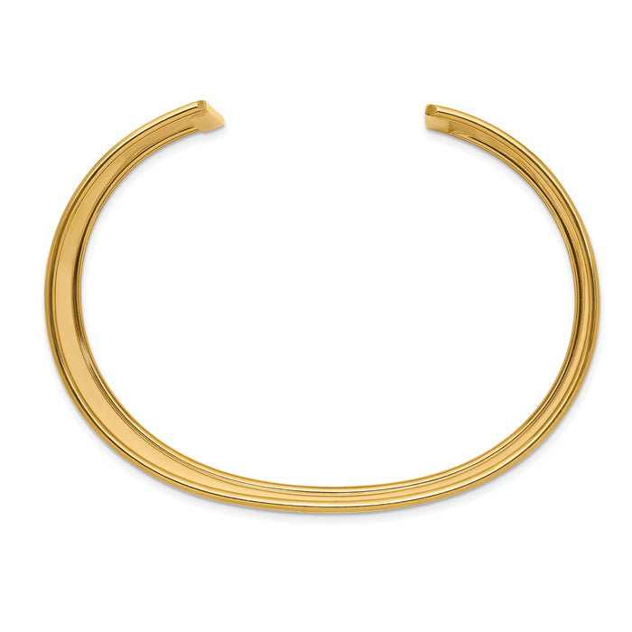 14K 37mm Polished Cuff Bangle-DB559