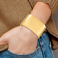 14K 37mm Polished Cuff Bangle-DB559
