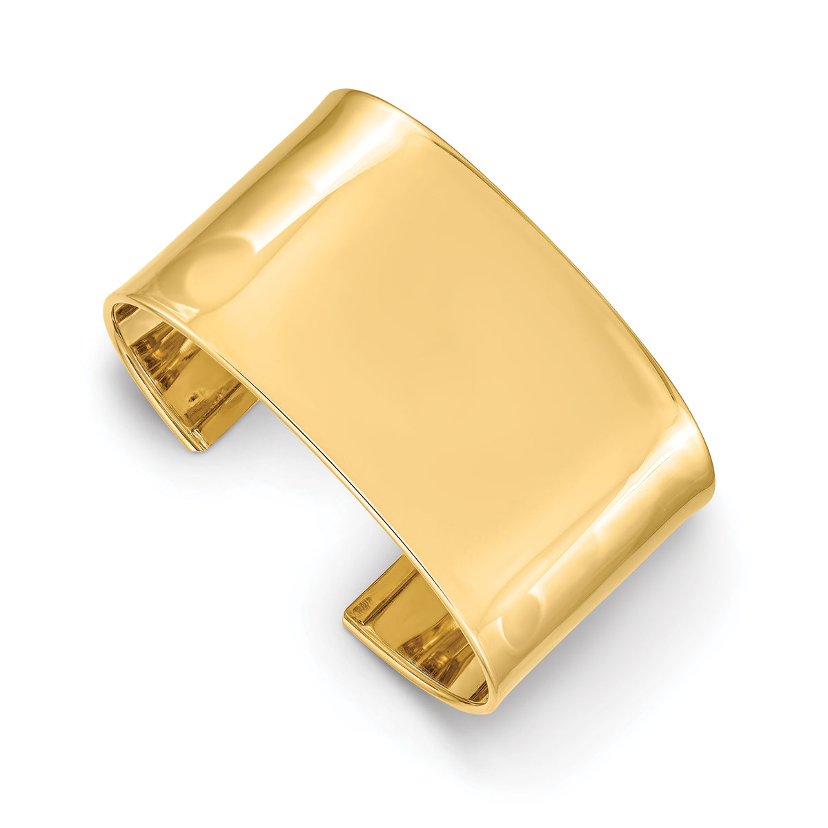 14K 37mm Polished Cuff Bangle-DB559
