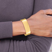 14k 18.5mm Polished Cuff Bangle-DB560