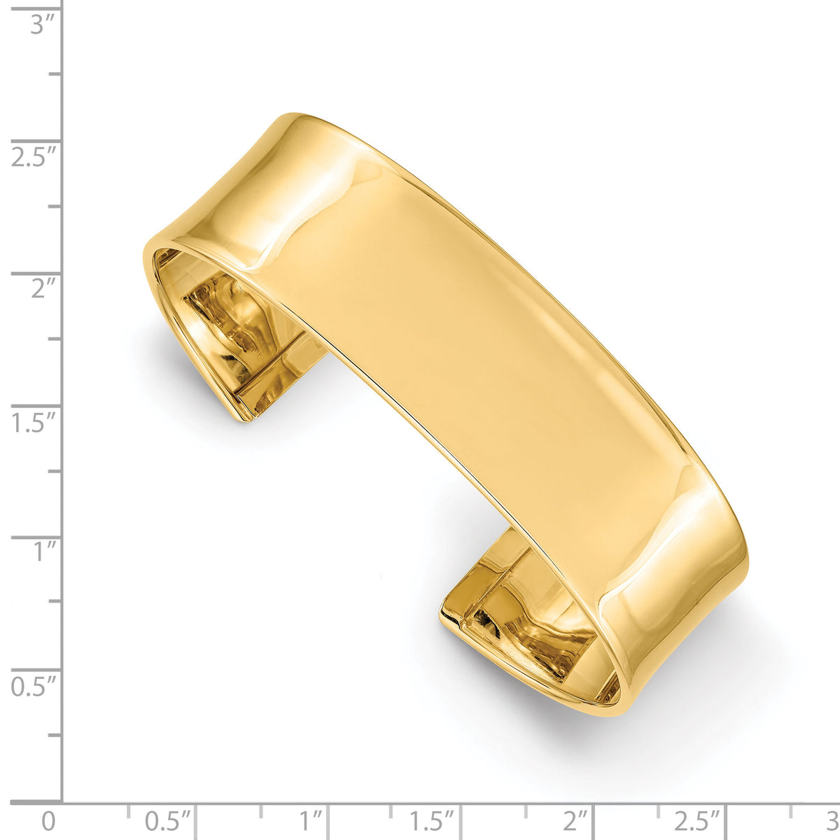 14k 18.5mm Polished Cuff Bangle-DB560