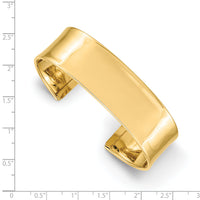 14k 18.5mm Polished Cuff Bangle-DB560