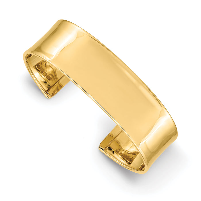 14k 18.5mm Polished Cuff Bangle-DB560